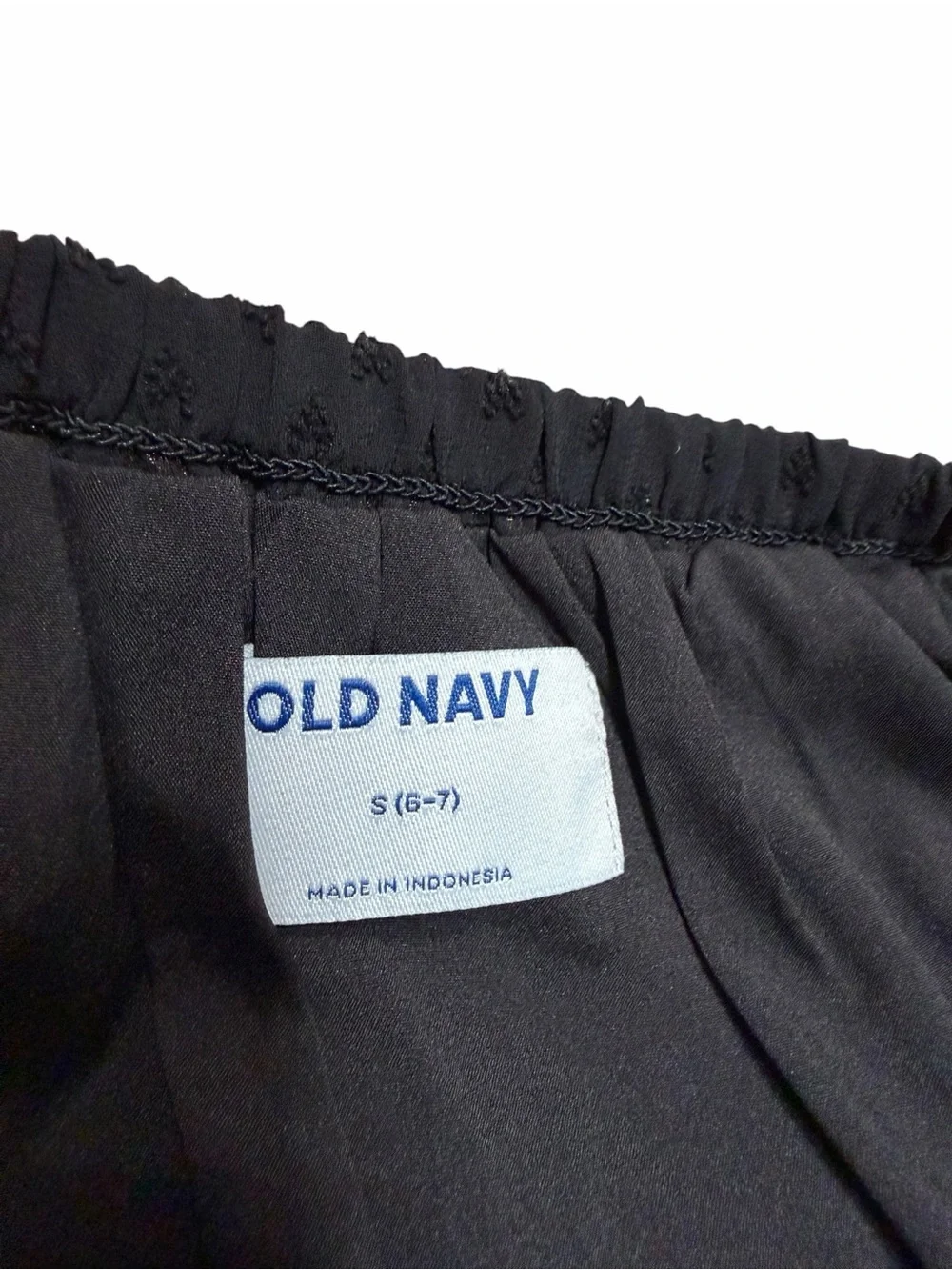 NWT Old Navy Girls Chiffon Puff-Sleeve Smocked Clip-Dot Dress | Black | Small